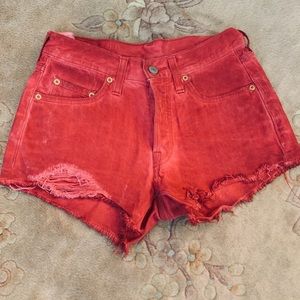 Fire RED High Waisted Shorts